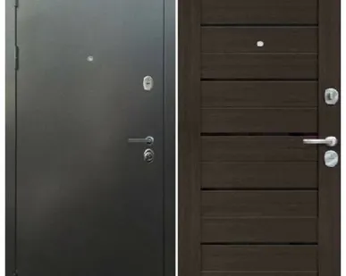 фото Входная дверь Эталон Антик серебро/модерн орех