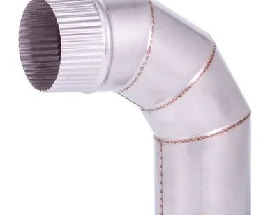 фото Отвод голый D150 мм угол 90&#039; (нерж. 0,8 мм AISI 304)