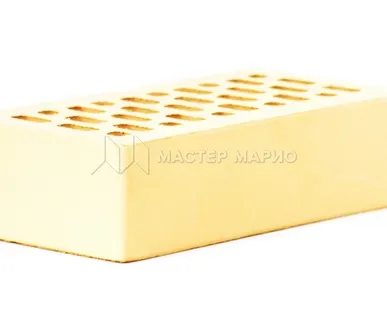 фото Кирпич лицевой керамический «Слоновая кость» «Лава» пустотелый одинарный