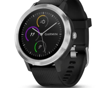 фото Часы Garmin Vivoactive 3 серебристые с черным ремешком