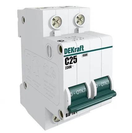 Фото №0 Выключатель автоматический модульный 2п C 25А 4.5кА ВА-101 SchE 11068DEK