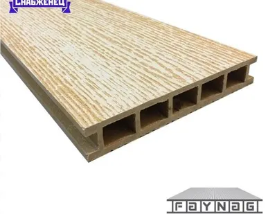 фото Террасная доска из ДПК Faynag "Stelo" цвет: Тик, 152x24 мм (цена м2)