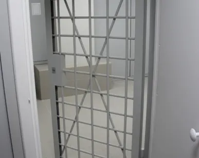 фото Дверь металлическая решетчатая (круг 16, ячея 150*150)