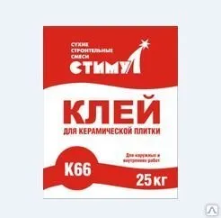 фото Клей "Стимул" к-66 для плитки эластичный, 25кг, 1.3