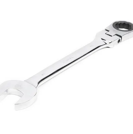 Фото №0 Ключ комбинированный трещоточный шарнирный 46х46 мм хромирование HORTZ