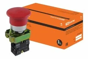 фото Кнопка BС42 "Грибок" без подсветки красный 1р TDM