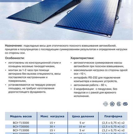 Фото №0 Весы автомобильные подкладные ВСУ-Т-1П.
