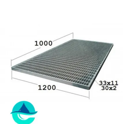 Фото №0 P 1200х1000 30/2 33х11 Zn стальные грязезащитные решетки