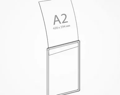 фото Рамка из ударопрочного пластика с закругленными углами PF-A2, цвет черный