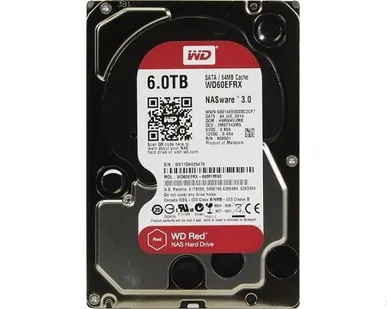 фото Жесткий диск 3.5" 6Tb WesternDigital WD Red WD60EFRX, 5400rpm, 
64Mb, SATA3