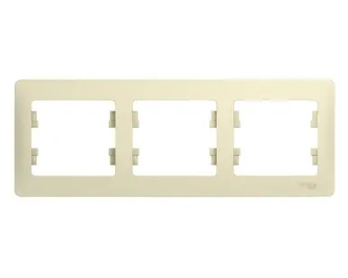 фото Рамка 3-м Glossa горизонт. беж. SchE GSL000203