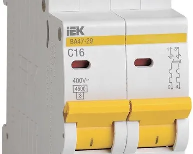 фото Выключатель автоматический модульный 2п C 16А 4.5кА ВА47-29 ИЭК MVA20-2-016-C