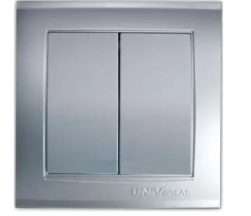 фото Выключатель 2-кл. СП Бриллиант 10А IP20 серебр. UNIVersal 7949650