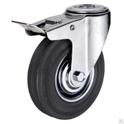 Фото №0 Колесо поворотное под болт с тормозом SChb100