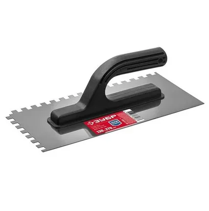 Фото №0 Гладилка ЗУБР с пласт. ручкой 130*270 мм. 8*8 мм.