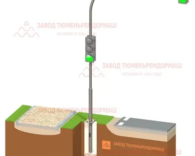 фото Опора светофорная СОДГ1-6,9-3,4.000 (гнутая ОКК)