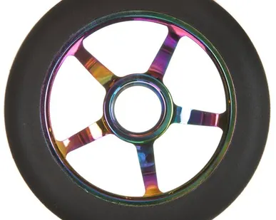 фото Колесо PU 110mm для трюковых самокатов с алюминиевым ободом (Колесо PU 110mm для трюковых самокатов с алюминиевым ободом 1 шт, неохром)