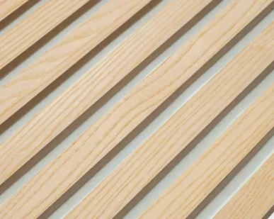 фото Акустическая реечная панель – Ясень, шпон - Белый - 2400 мм - Целая