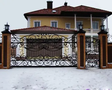 фото Ворота кованые
решетчатые модель  8