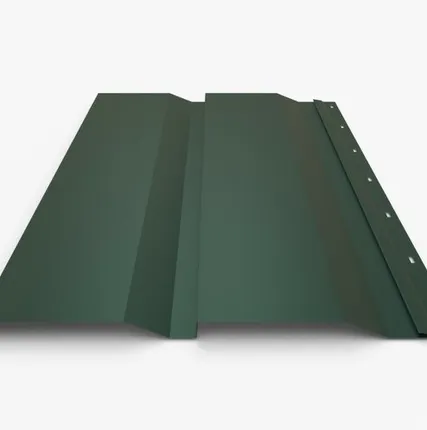 Фото №0 Сайдинг Металлический сайдинг «Корабельная доска» 0.45 мм RAL 6005, Зеленый мох