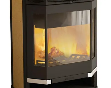 фото Печь камин МЕТА Ангара 12  (отопительная, с чугунной плитой, пристенная)