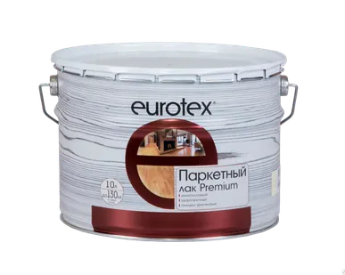 фото Лак паркетный глянцевый 10л EUROTEX PREMIUM