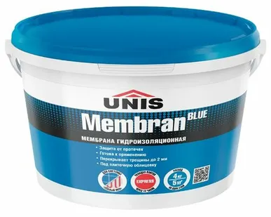 фото Эластичная полимерная гидроизоляция Unis Blue Membran 4 кг