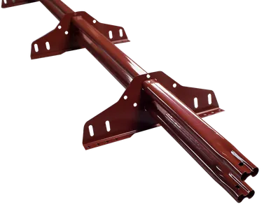 фото ТЕХНОНИКОЛЬ трубчатый снегозадержатель 25х45 оцинков. RAL 3009 красный 3м