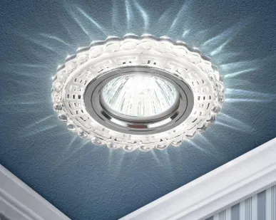 фото Светильник DK LD35 SL/WH MR16 декор. со светодиодной подсветкой прозр. ЭРА Б0036503