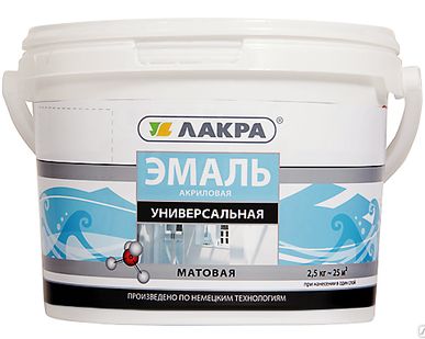 фото Лакра эмаль акриловая (белая) 2,4кг