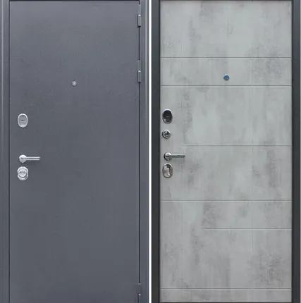Фото №0 Входная дверь Спартак Б букле графит-бетон светлый АСД