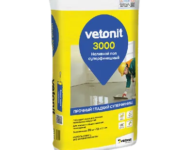 фото Пол ВЕТОНИТ 3000 налив.цем.пол суперфинишный,от 1-5мм /20 кг/54шт/
