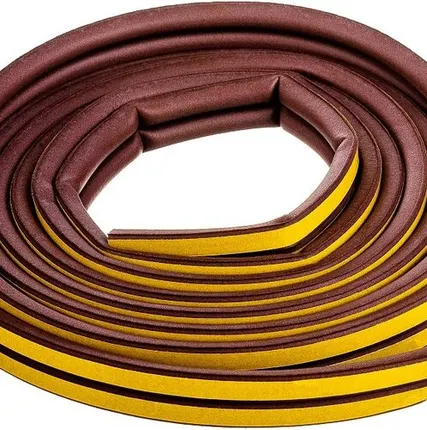 Фото №0 Уплотнитель REMONTIX Лента уплотнительная бытовая Remontix D-профиль коричневый 9 мм 6 м