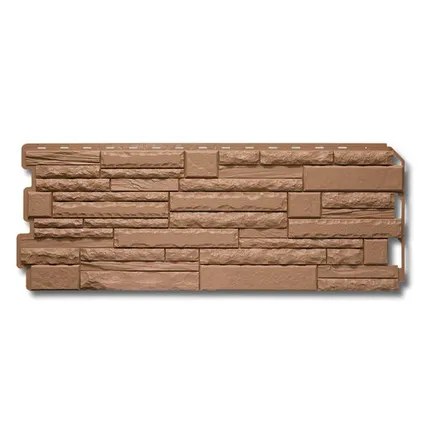 Фото №0 Фасадная панель (АП) Камень Скалистый ЭКО Терракотовый 1170*450*23 мм (раб.размер 1100*430)