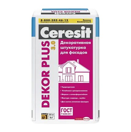 Фото №0 Декоративная штукатурка для фасадов Dekor Plus, 25кг Ceresit