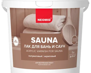 фото Лак акриловый для бань и саун NEOMID SAUNA 1 л