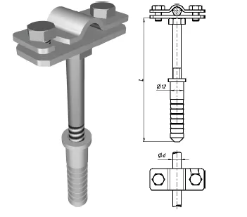 фото Держатель прута с дюбелем L-100мм GT (ИМП)