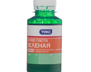 фото Колеровочная паста №14 зеленая Текс 0,1л
