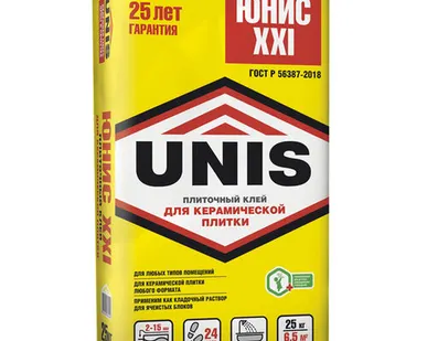фото Клей плиточный Юнис XXI 25 кг