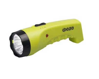 фото Фонарь аккумуляторный ручной AccuF2-L04-gn 4LED 2 режима: 100проц./25проц. аккум. 0.4А.ч выдвижная вилка индикатор зарядки зел. ФАZА 2857859