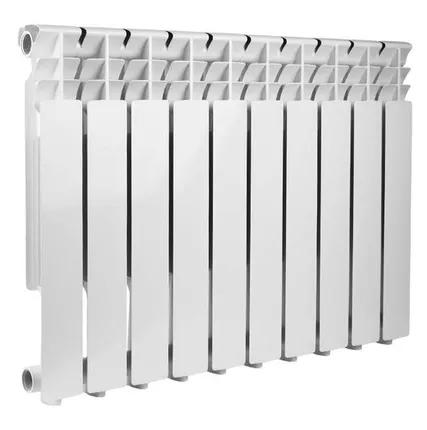 Фото №0 Алюминиевый радиатор Rommer Optima 500, 10 секций, боковое подключение трубы