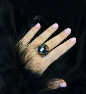 фото Винтажное кольцо «Зелёный рассвет»