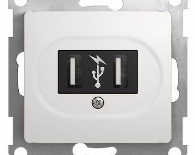 фото GLOSSA Розетка USB в рамку белая Schneider Electric
