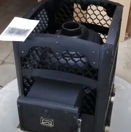 Фото №19 Печь банная Печь БЫЛИНА-18 Ч ПАНОРАМА (1.1)т 18 кВт, до 18 м3, чугун 10мм, 90 мин нагрев