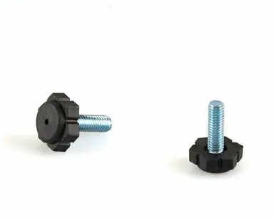 фото Опора с граненым пластиковым основанием, М6, L=17мм, сталь, черный PI05