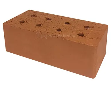 фото Кирпич керамический рядовой полнотелый утолщенный с технологическими пустотами М-125
