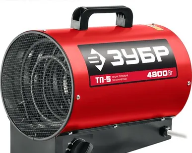 фото ЗУБР 5 кВт, электрическая тепловая пушка (ТП-5)
