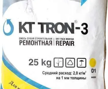 фото Состав ремонтный тиксотропный для ремонта бетона и камня КТ ТРОН-3