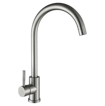 Фото №0 смеситель для кухни GOLDEN FOX Lomond нержавейка сатин