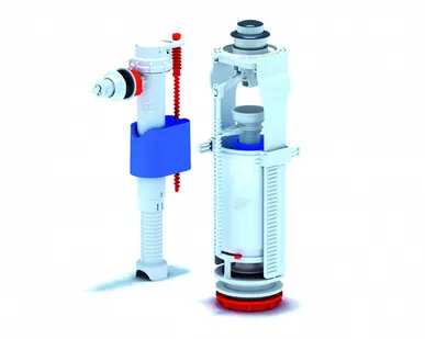 фото Комплект для унитаза боковой 1/2 с хромированной кнопкой "Ани" WC8010C